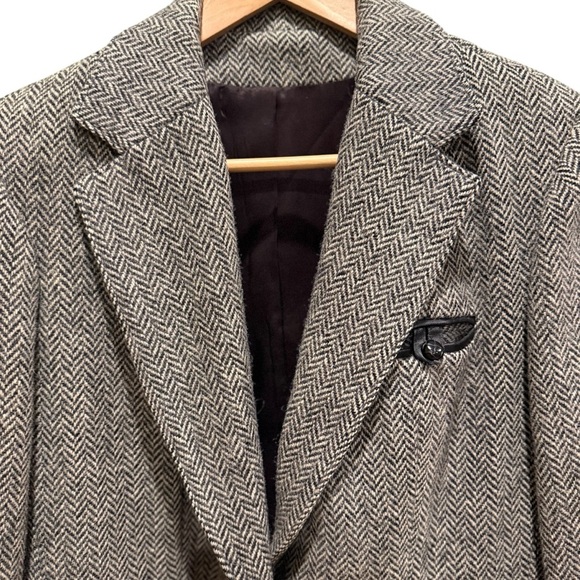 Manchester 100% Wool Womens Herringbone Blazer 14 (Runs Small Fits M) Vintage - Picture 4 of 15